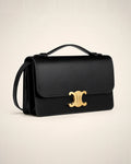 Celine Triomphe Medium Black, bolso de lujo de silueta reconocible.
